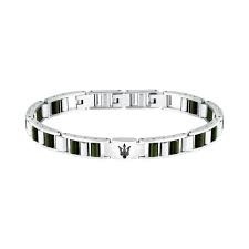 Maserati Stainless Steel Gents Ceramic Green Bracelet