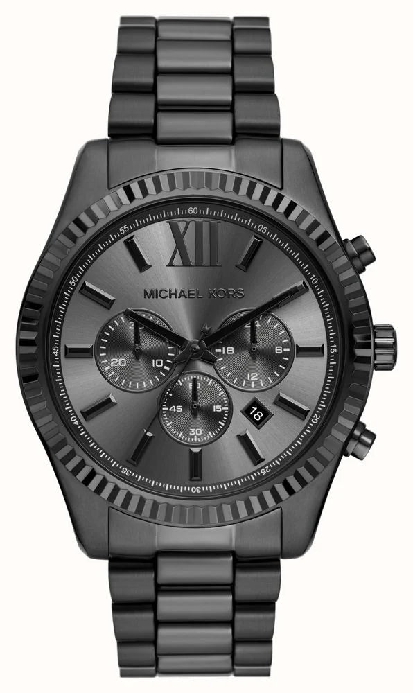 Gents Stainless Steel Black Lexington Round Chronograph Michael Kors Watch