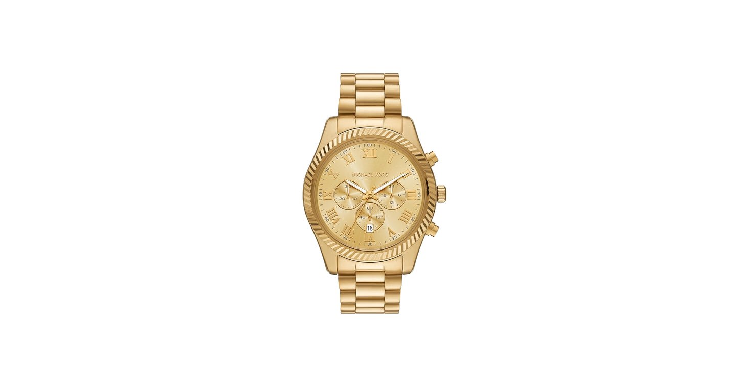 Gents Rolled Gold Michael Kors Lexington Round Chrono Dial With Roman Numerals