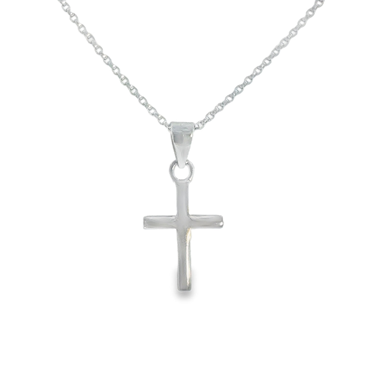 Sterling silver Plain Cross Pendant 15mm x 10mm