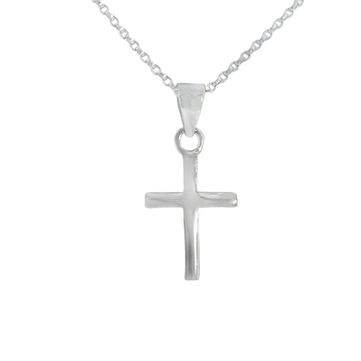 Sterling silver Plain Cross Pendant 15mm x 10mm