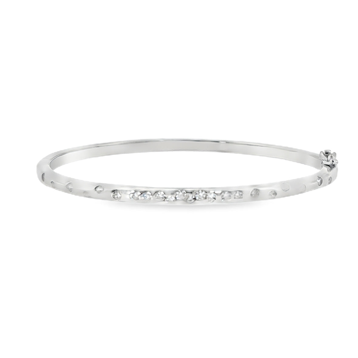 Sterling Silver Scatter CZ Bangle