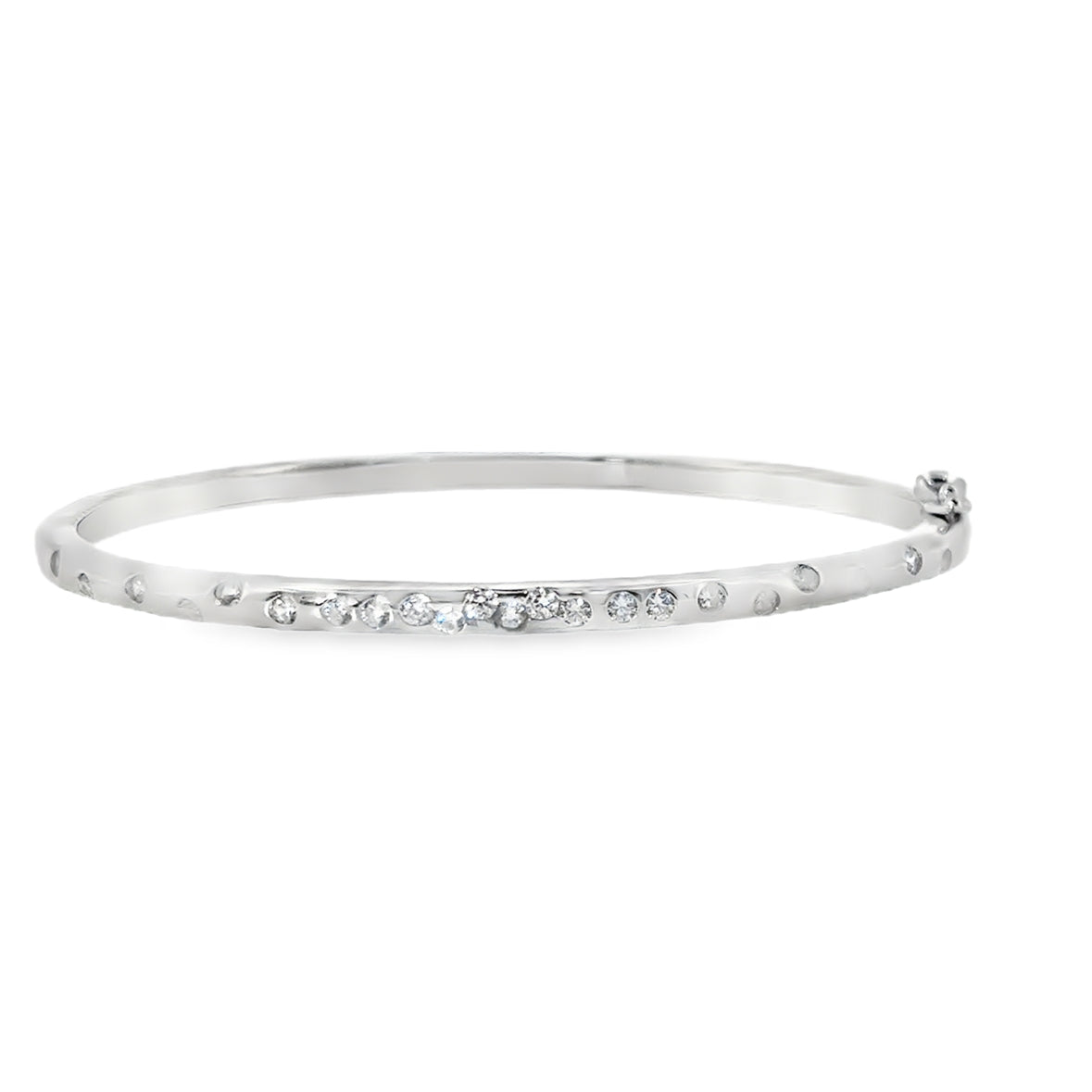 Sterling Silver Scatter CZ Bangle