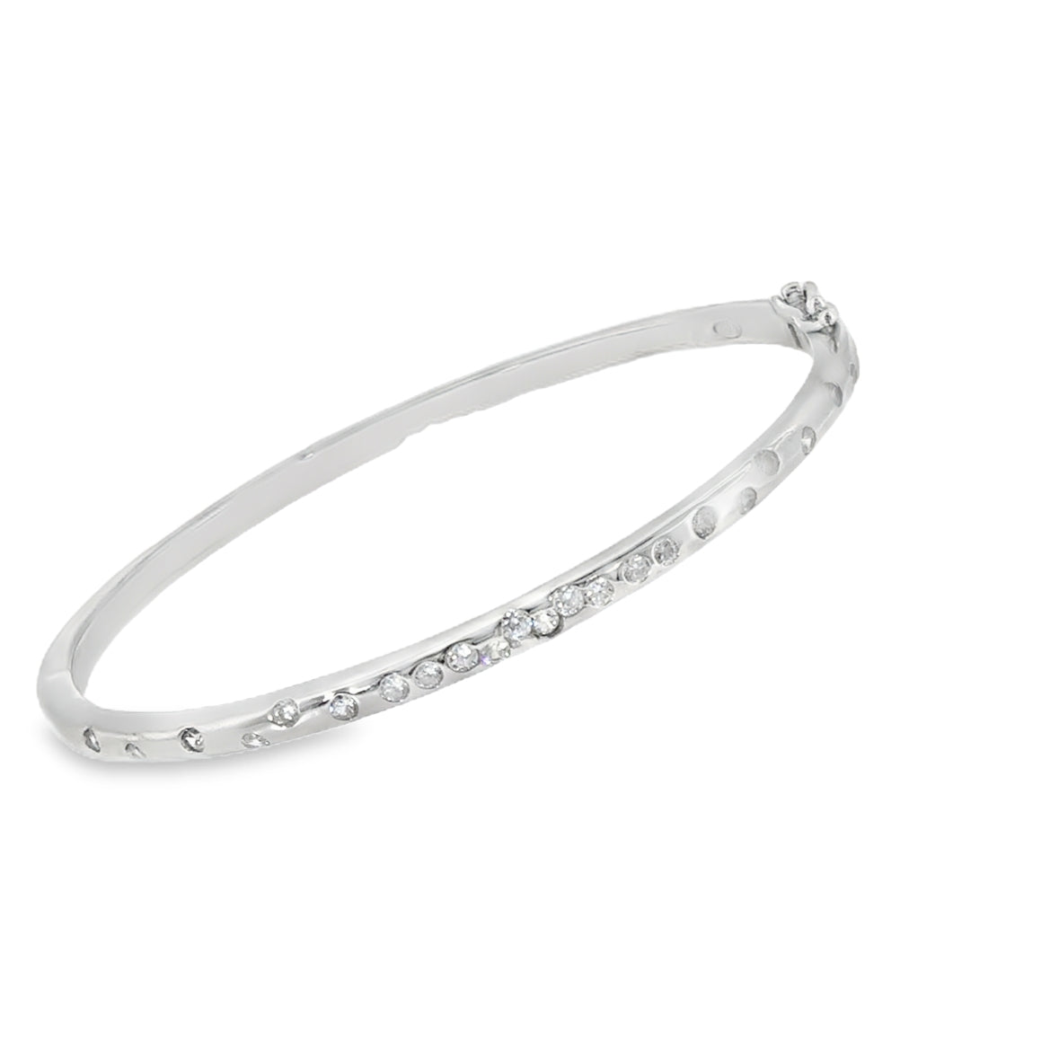 Sterling Silver Scatter CZ Bangle