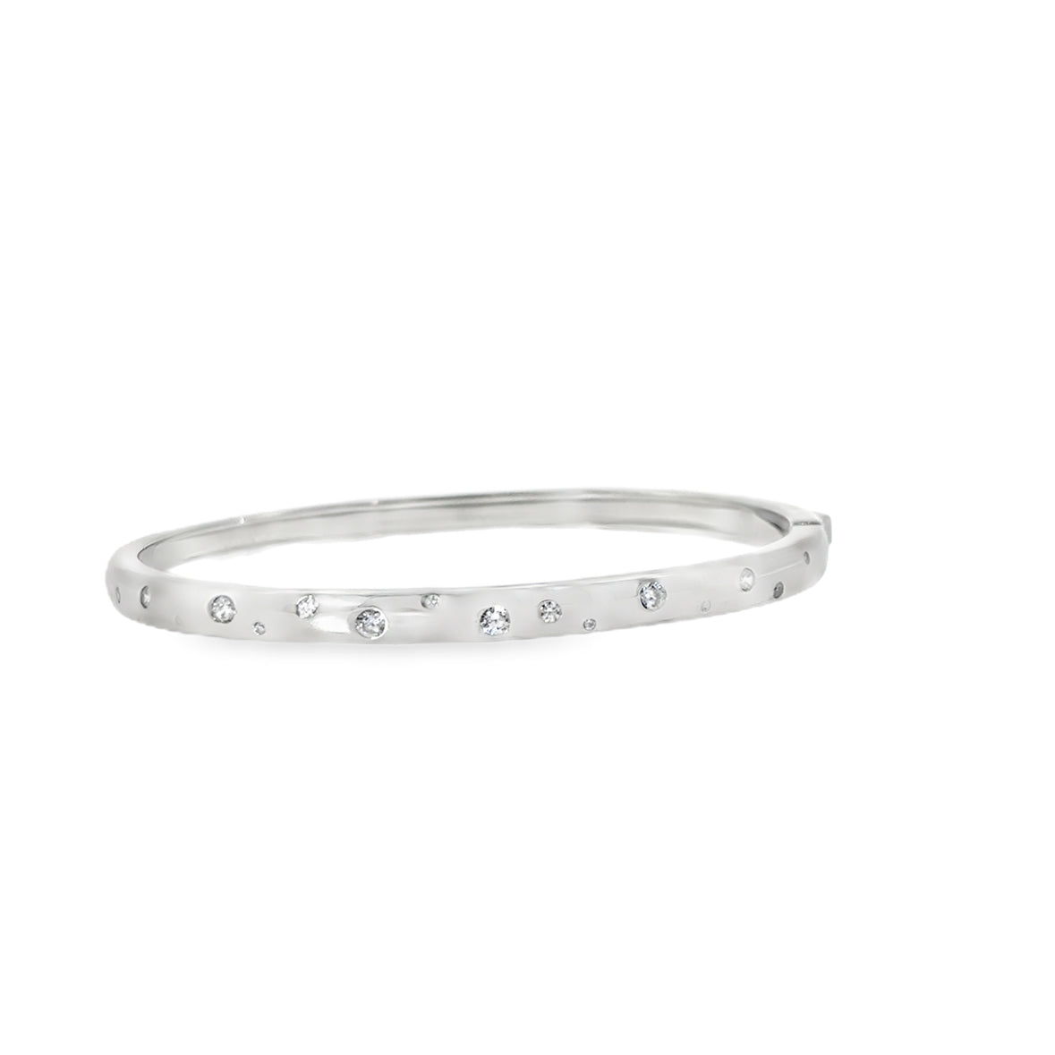Sterling Silver Scatter Punch Set CZ Bangle