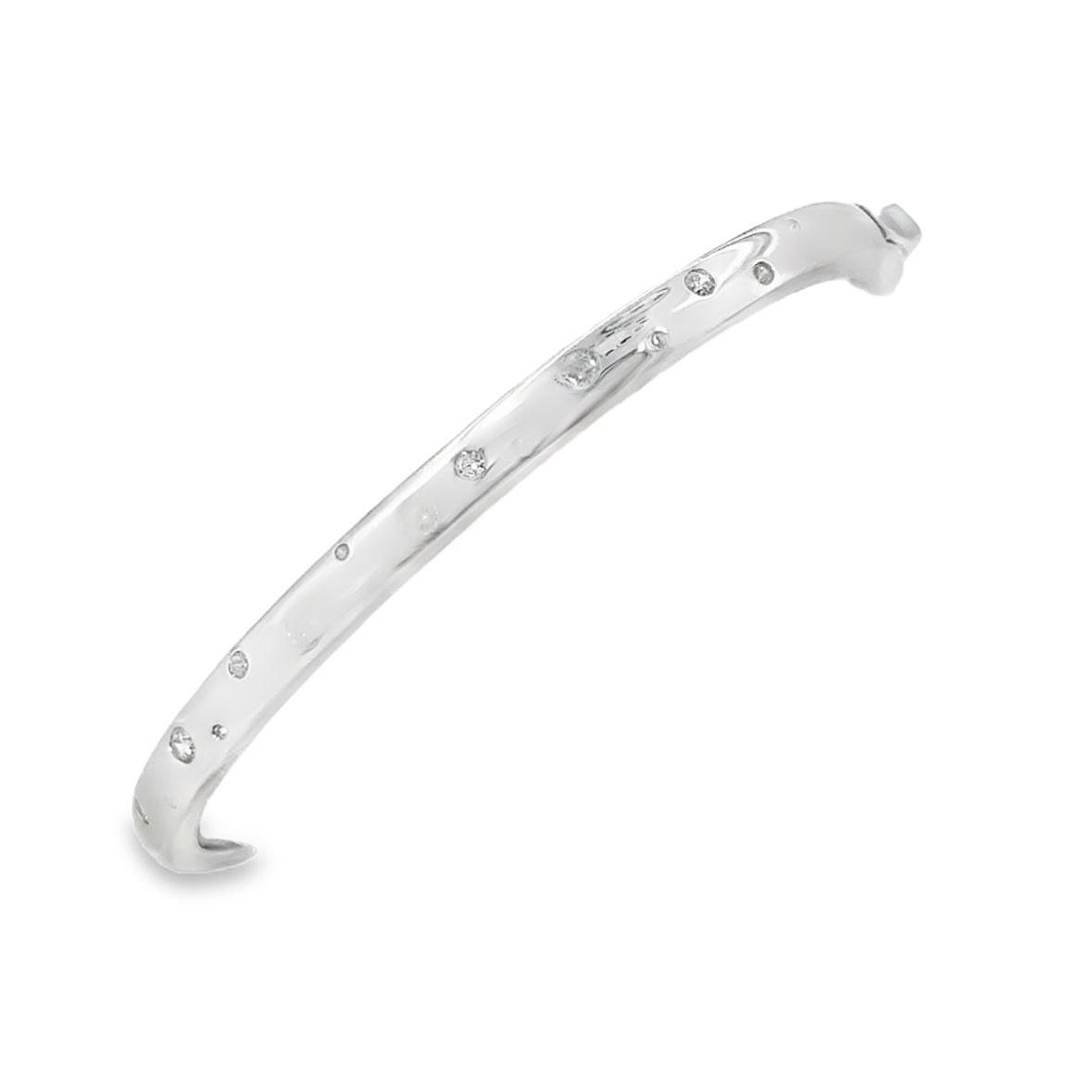 Sterling Silver Scatter Punch Set CZ Bangle