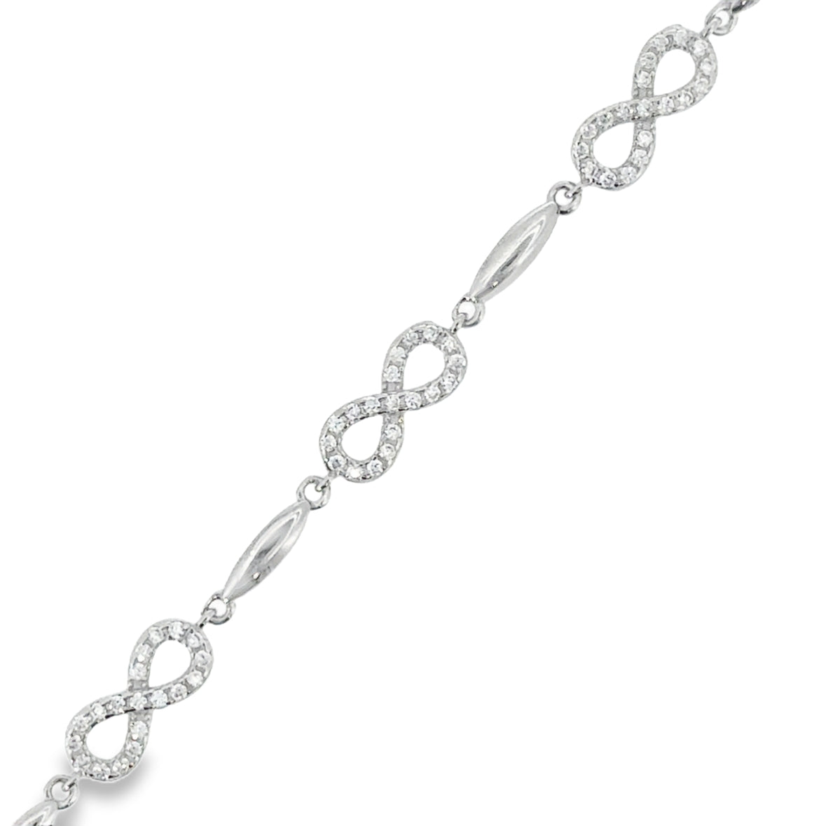 Sterling Silver CZ Infinity Bracelet