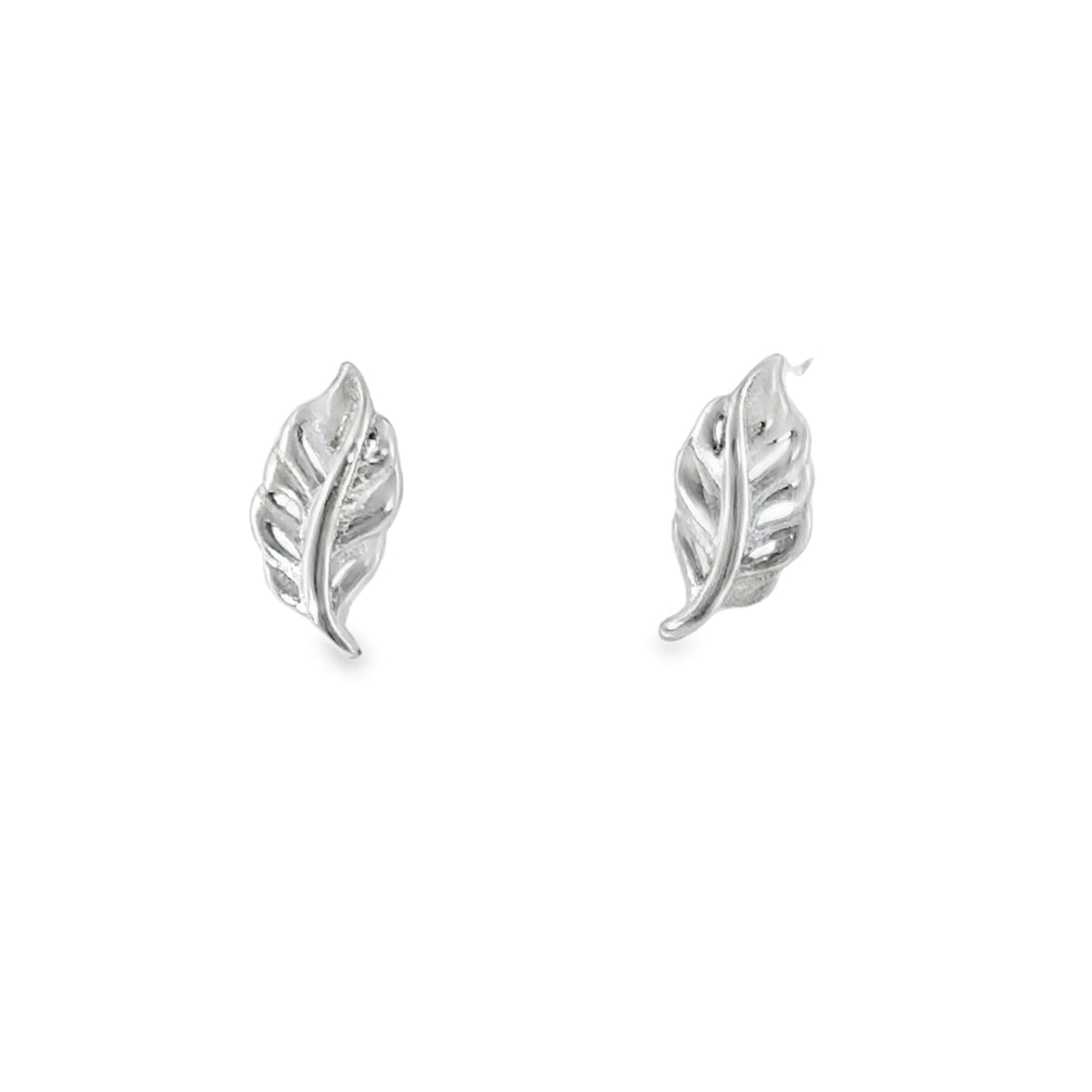 Sterling Silver Feather Stud Earrings