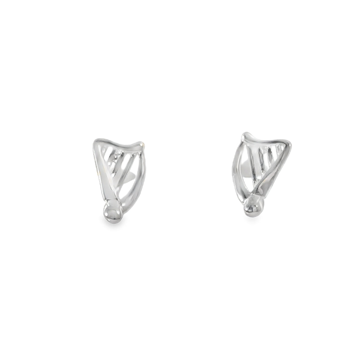 Sterling Silver Harp Stud Earrings