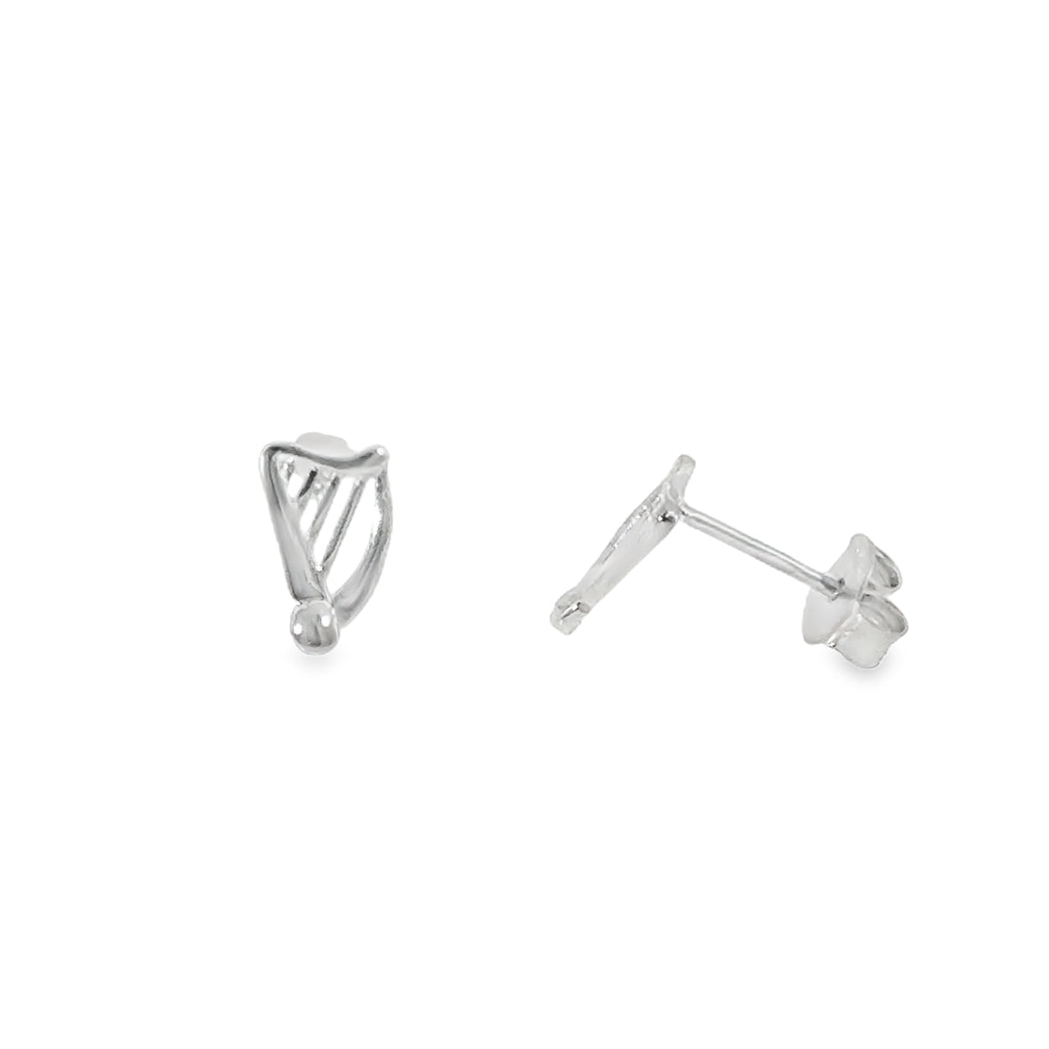 Sterling Silver Harp Stud Earrings