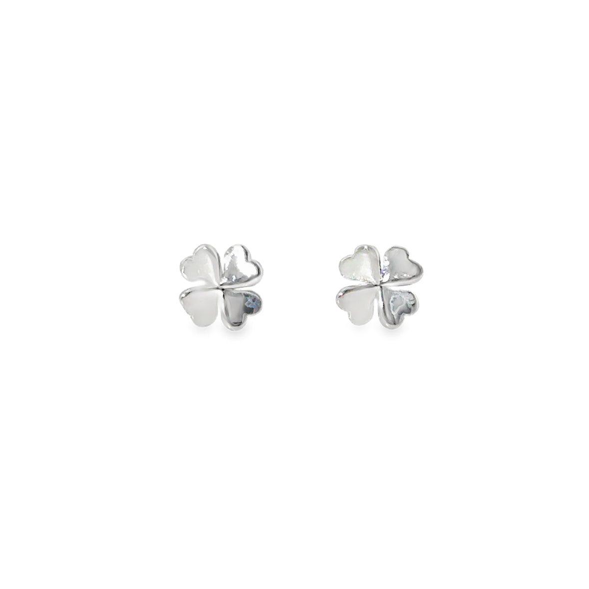Sterling Silver Clover Stud Earrings