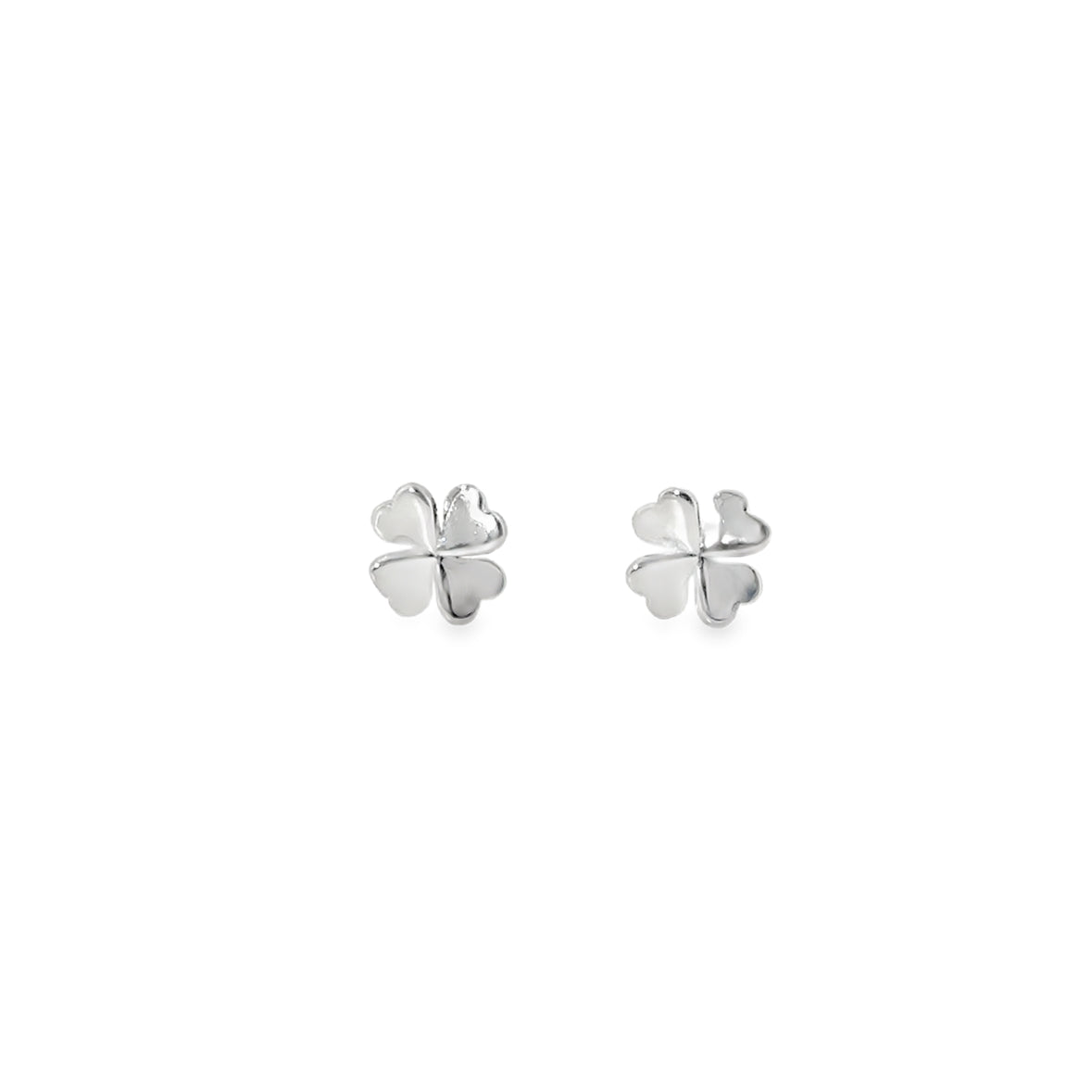 Sterling Silver Clover Stud Earrings