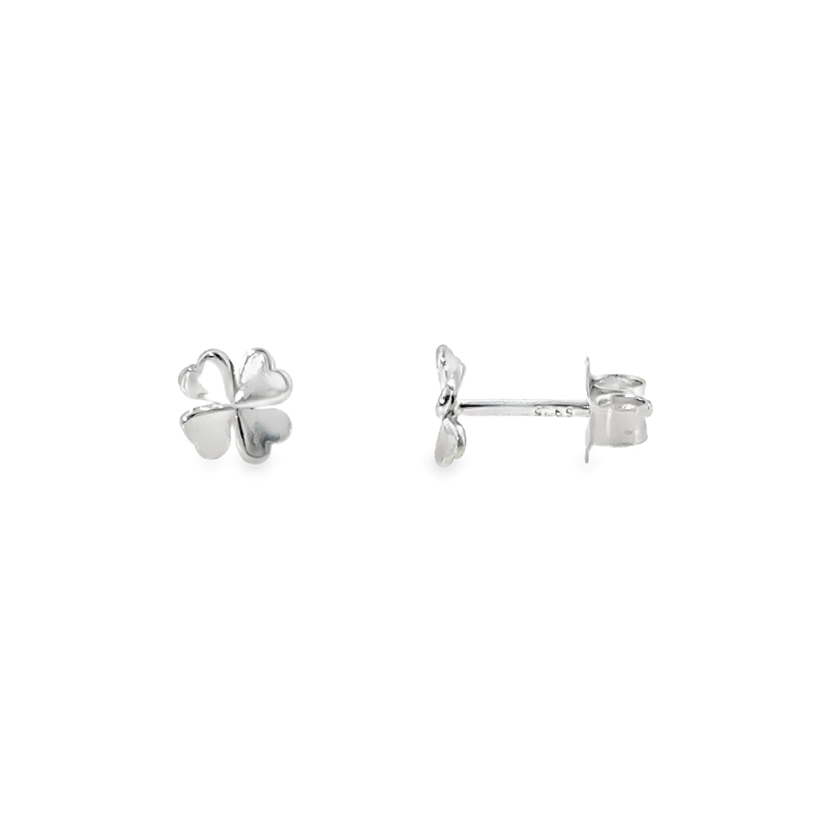 Sterling Silver Clover Stud Earrings