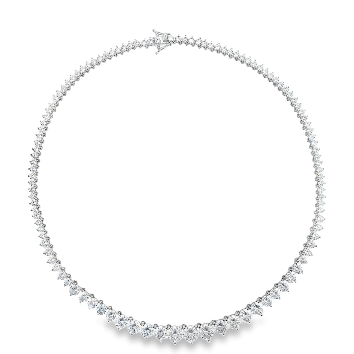 Sterling Silver Graduated CZ Tennis Necklet
