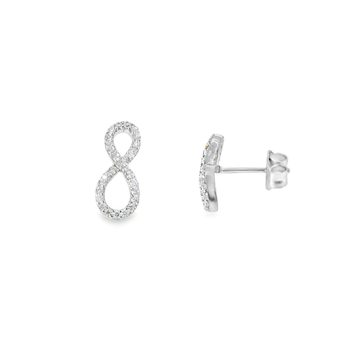 Sterling Silver CZ Infinity Earrings