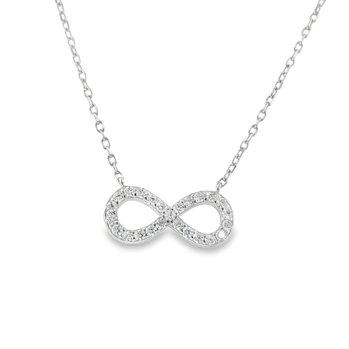 Sterling Silver CZ Infinity Necklet