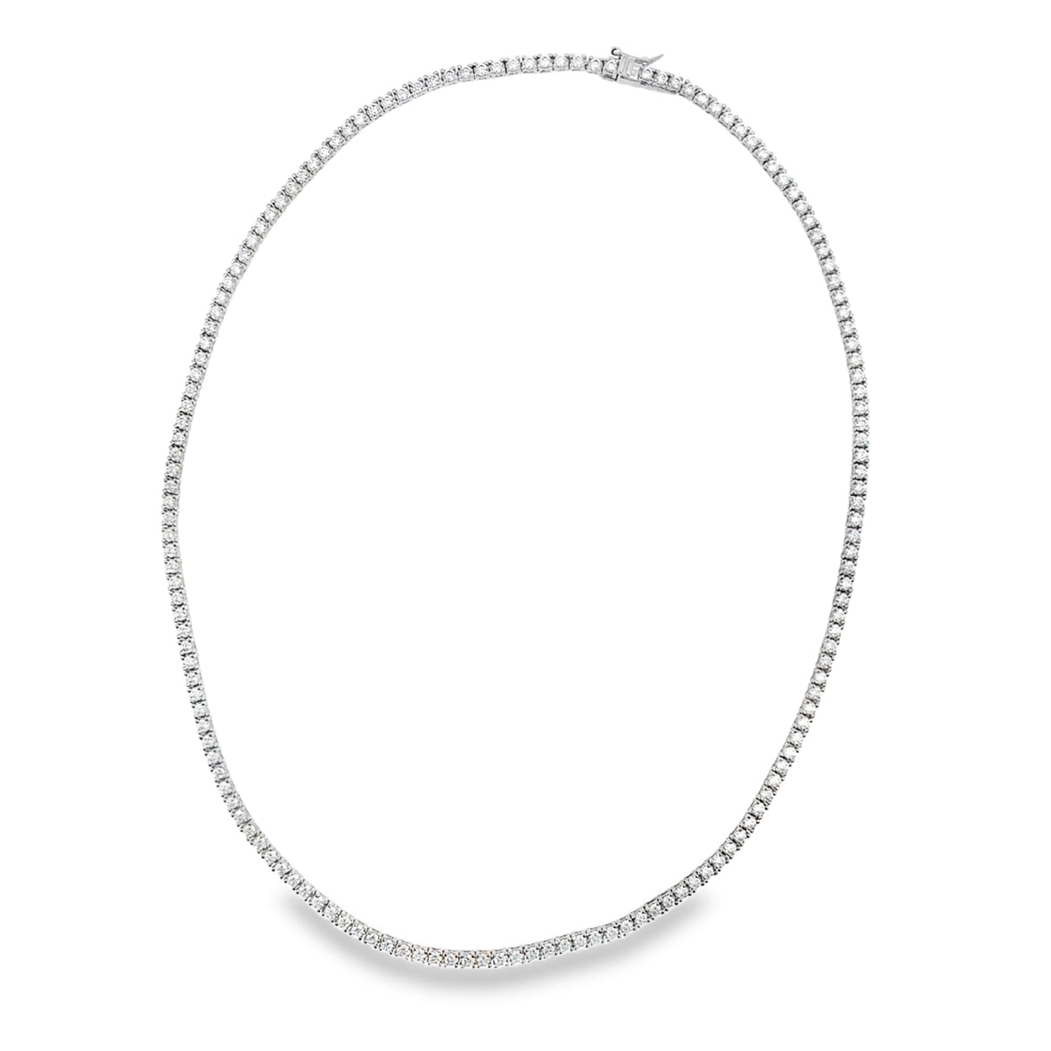 Sterling Silver 2mm CZ Tennis Necklet