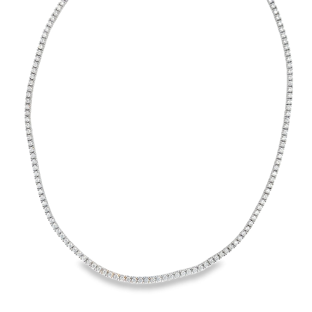 Sterling Silver 2mm CZ Tennis Necklet