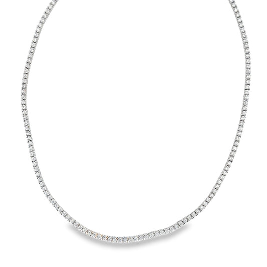 Sterling Silver 2mm CZ Tennis Necklet