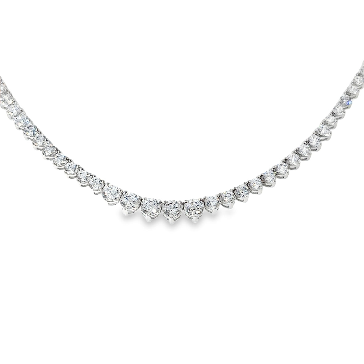 Sterling Silver 2mm CZ Tennis Necklet