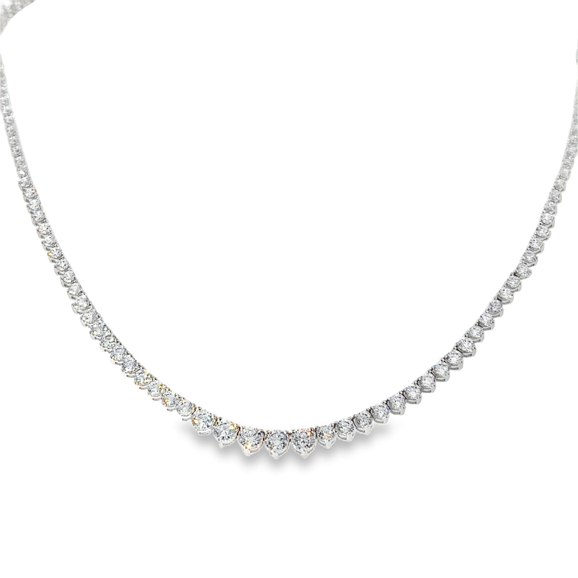Sterling Silver 2mm CZ Tennis Necklet