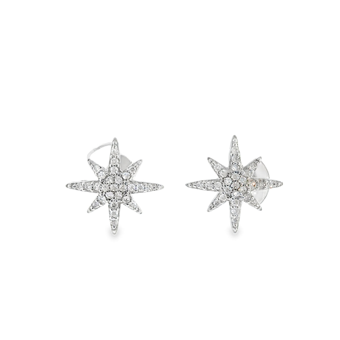 Sterling Silver CZ Star Earrings