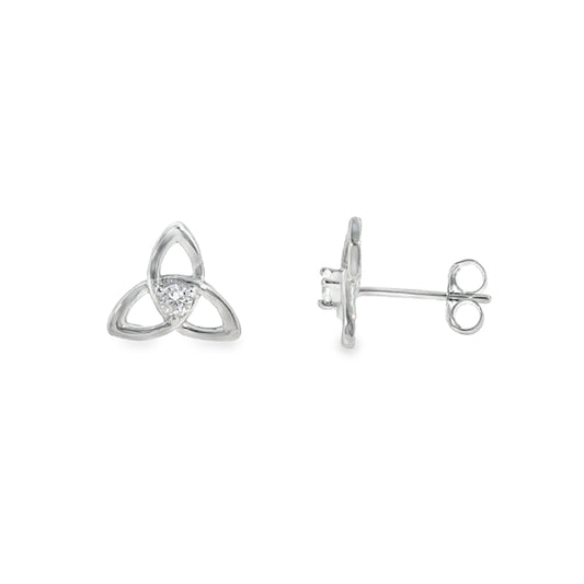 Sterling Silver CZ Celtic Knot Earrings