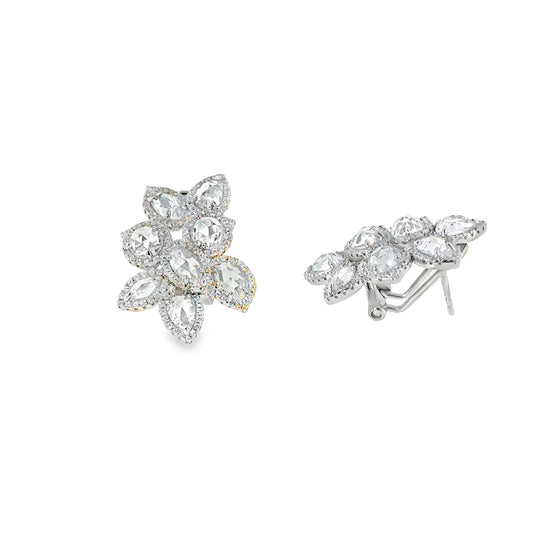 Sterling Silver CZ Multi Halo Cluster Earrings