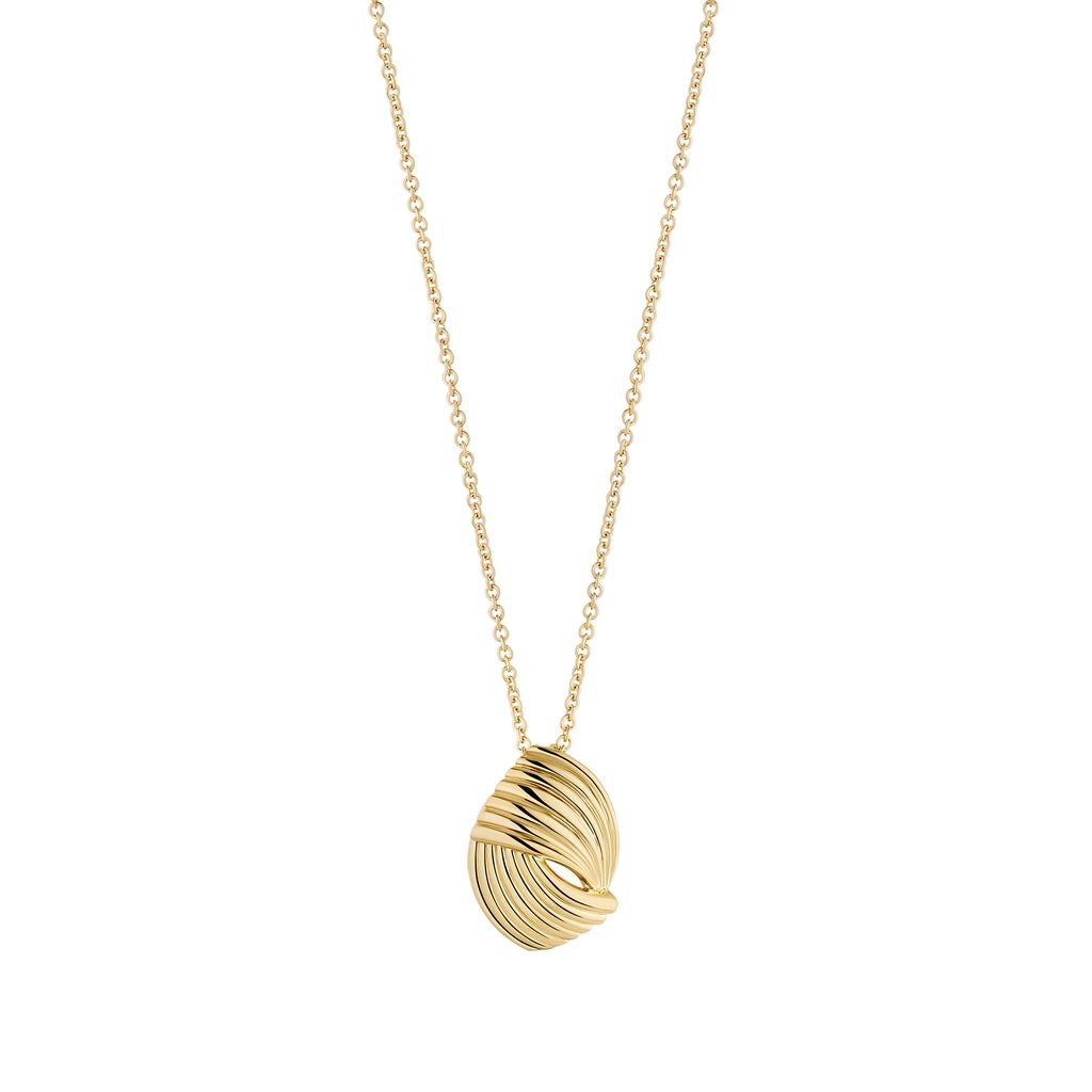 Sterling Silver Gold Plated Ribbed Swirl Pendant