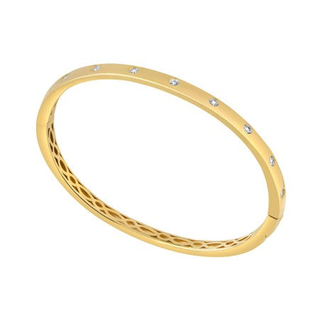 Sterling Silver Gold Plated Scatter CZ Bangle