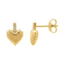 Burren 18ct Gold Plated Young Hearts Earrings