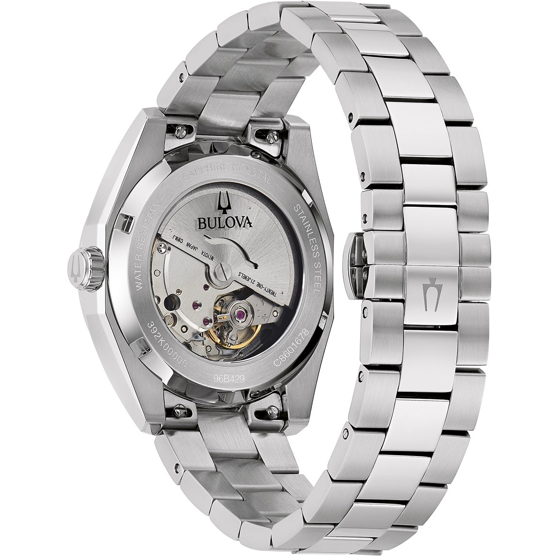 Gents Stainless Steel Bulova Surveyor Brown 39mm Automatic Watch
