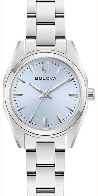 Ladies Stainless Steel Bulova Surveyor Petite Ice Blue 23mm Watch