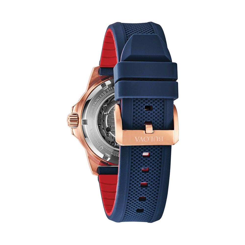 Gents Rolled Gold Bulova Marine Star Blue 45mm Automatic Watch