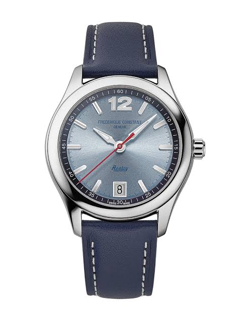 Gents Stainless Steel Frederique Constant Healey Vintage Rally 36mm Blue Dial Calf Leather Strap