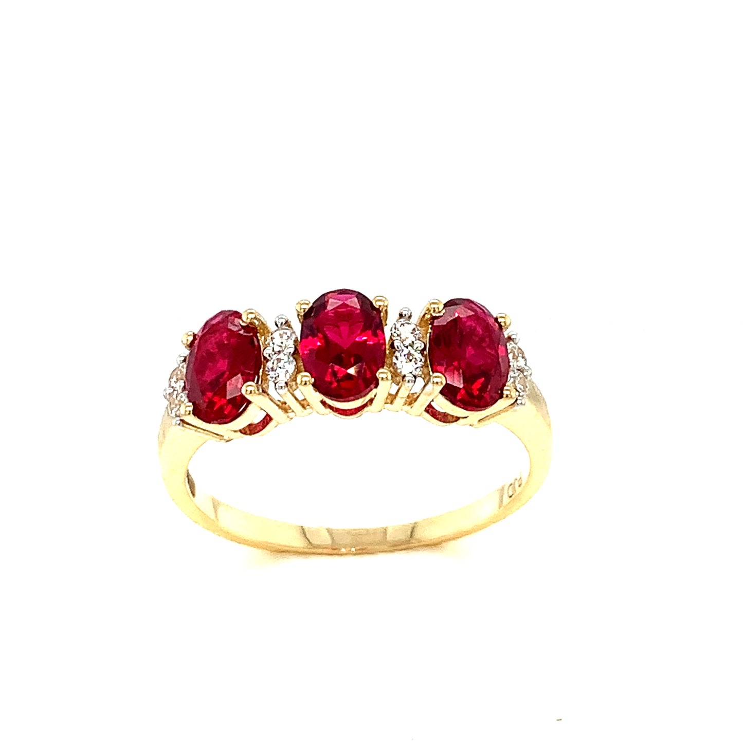 9ct Gold Cubic Zirconia & Ruby Dress Ring