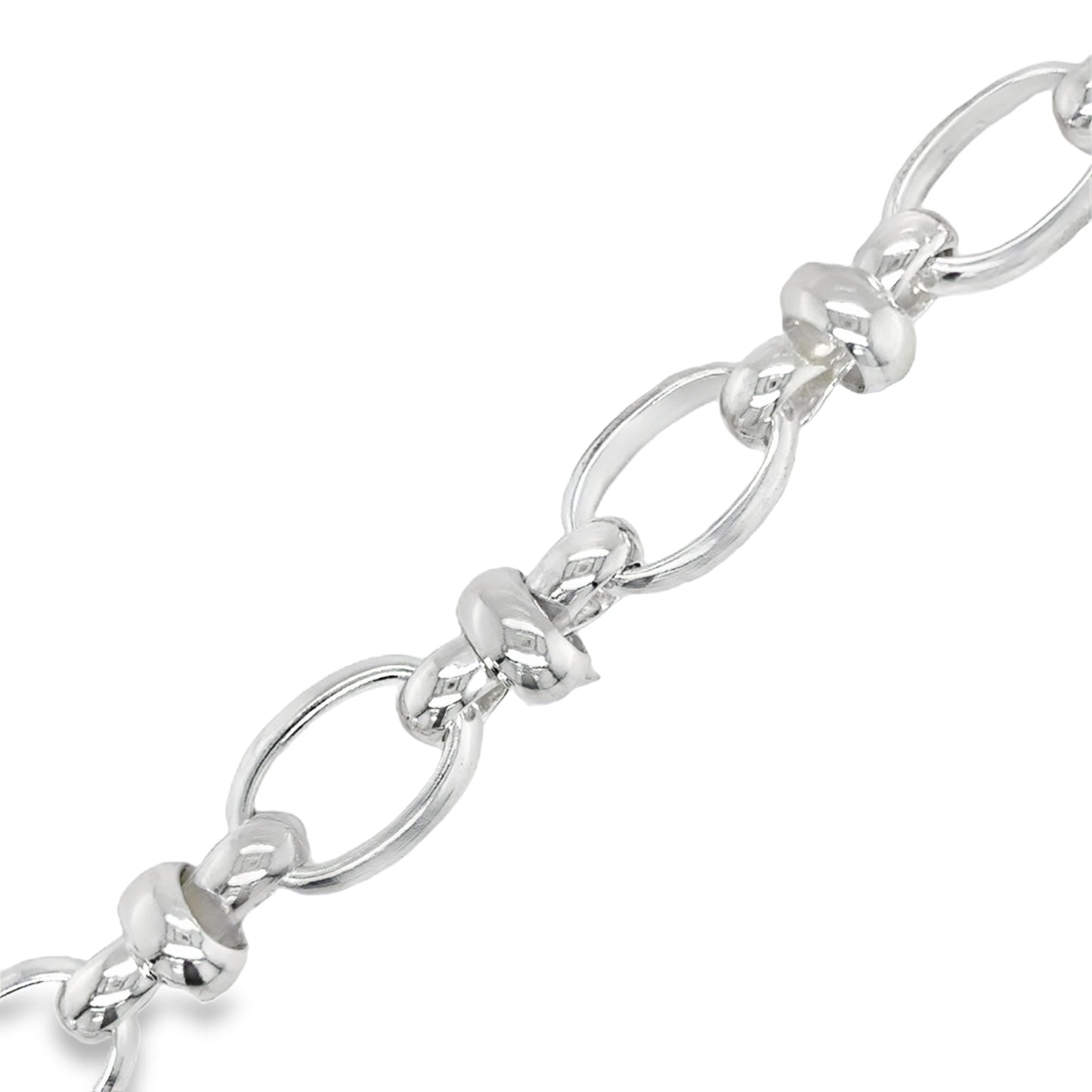 Sterling Silver Oval/Pinch Link Bracelet 7.5'