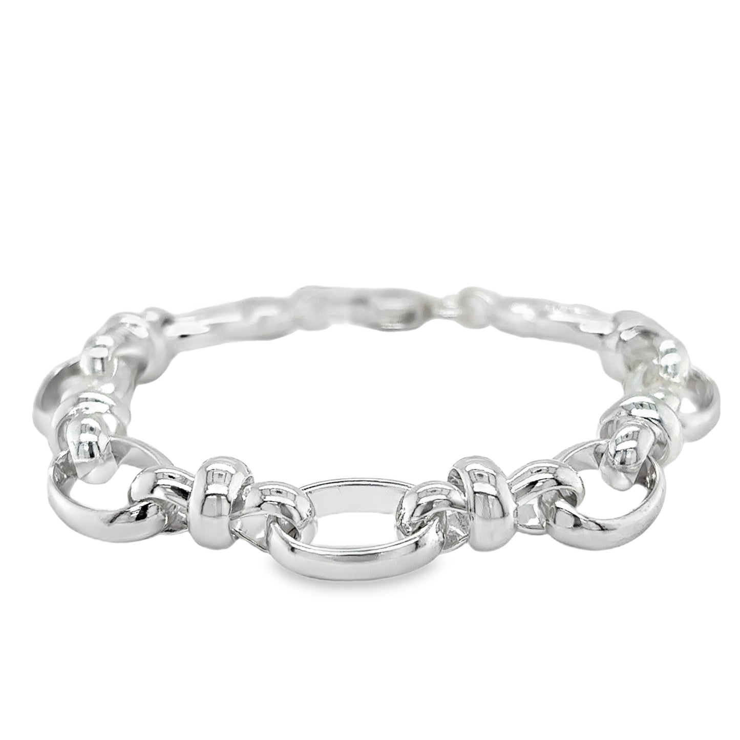 Sterling Silver Oval/Pinch Link Bracelet 7.5'