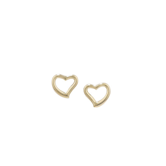 9ct Yellow Gold Open Heart Earring
