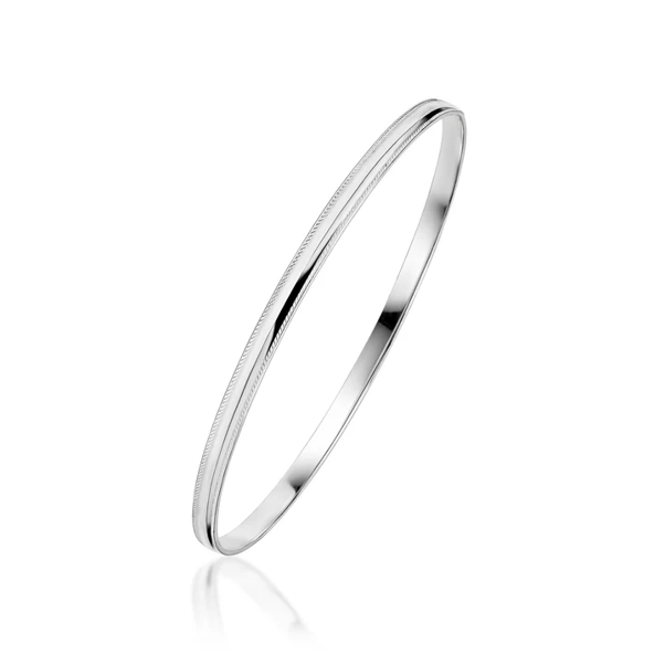 SIL BANGLE 3.2MM PLAIN BEADED EDGE SLIP ON