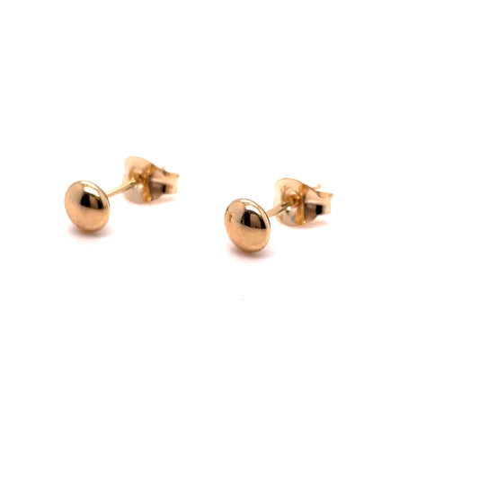 9ct Yellow Gold 4mm Flat Bead Stud Earrings