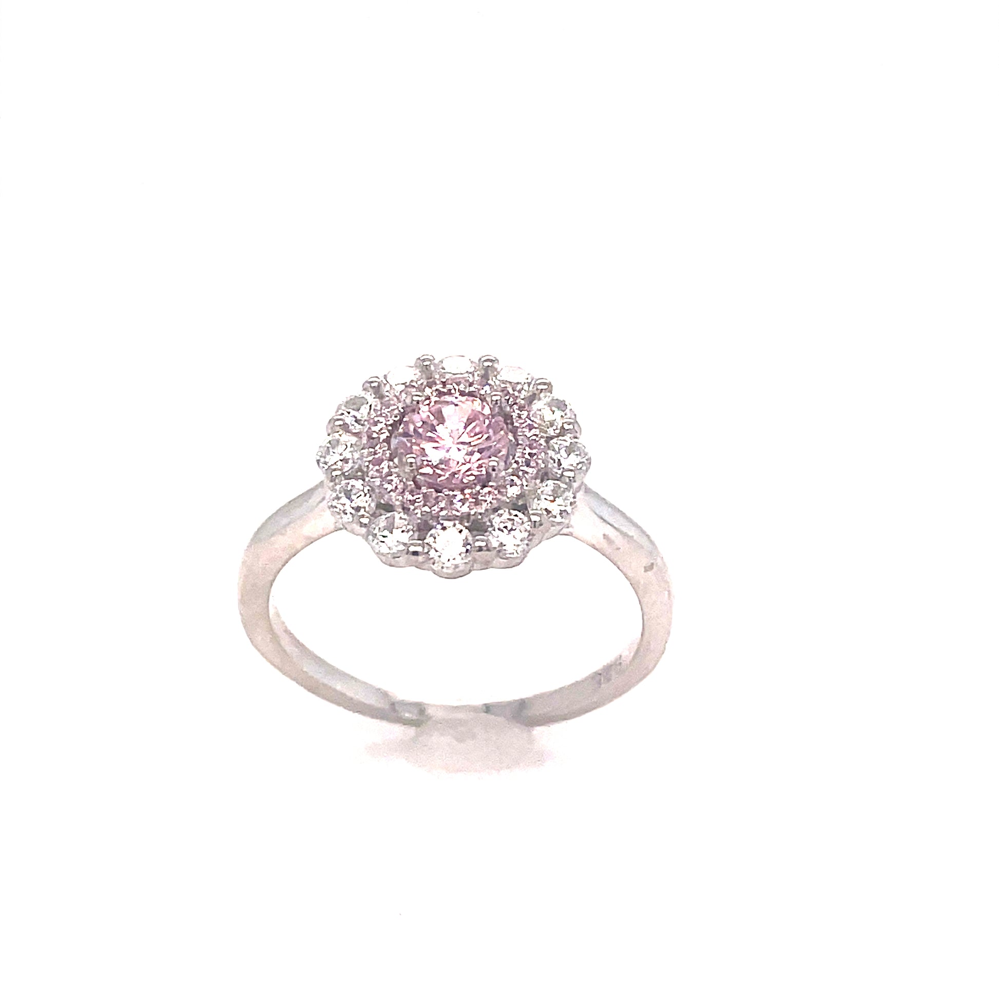 Sil Rings SIL RING CZ/PNK CLUSTER – NevilleJewellers