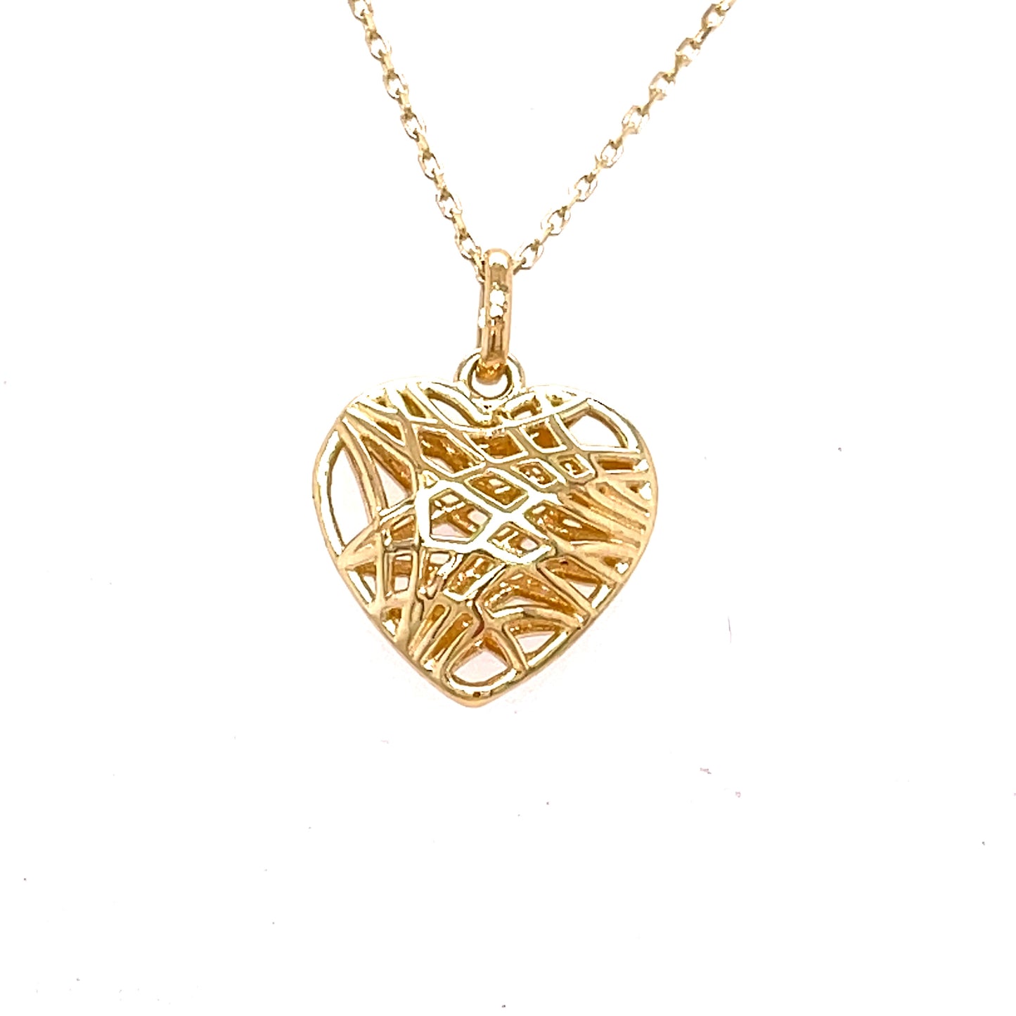 9ct Yellow Gold Fancy Heart Pendant