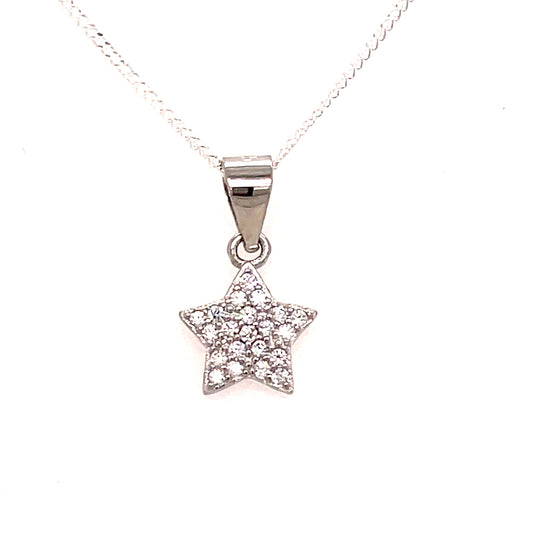 SIL P/DANT CZ STAR PAVE SMALL