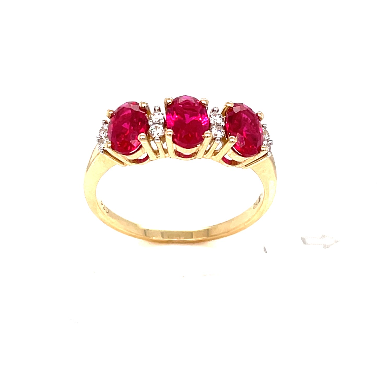 9ct Gold Cubic Zirconia & Ruby Dress Ring