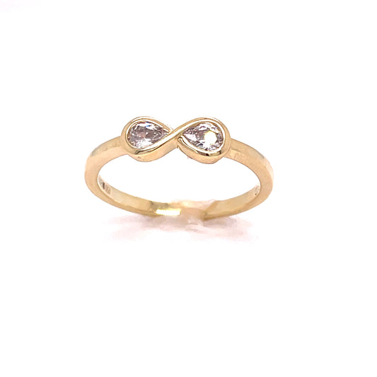 9ct Yellow Gold CZ Infinity Ring