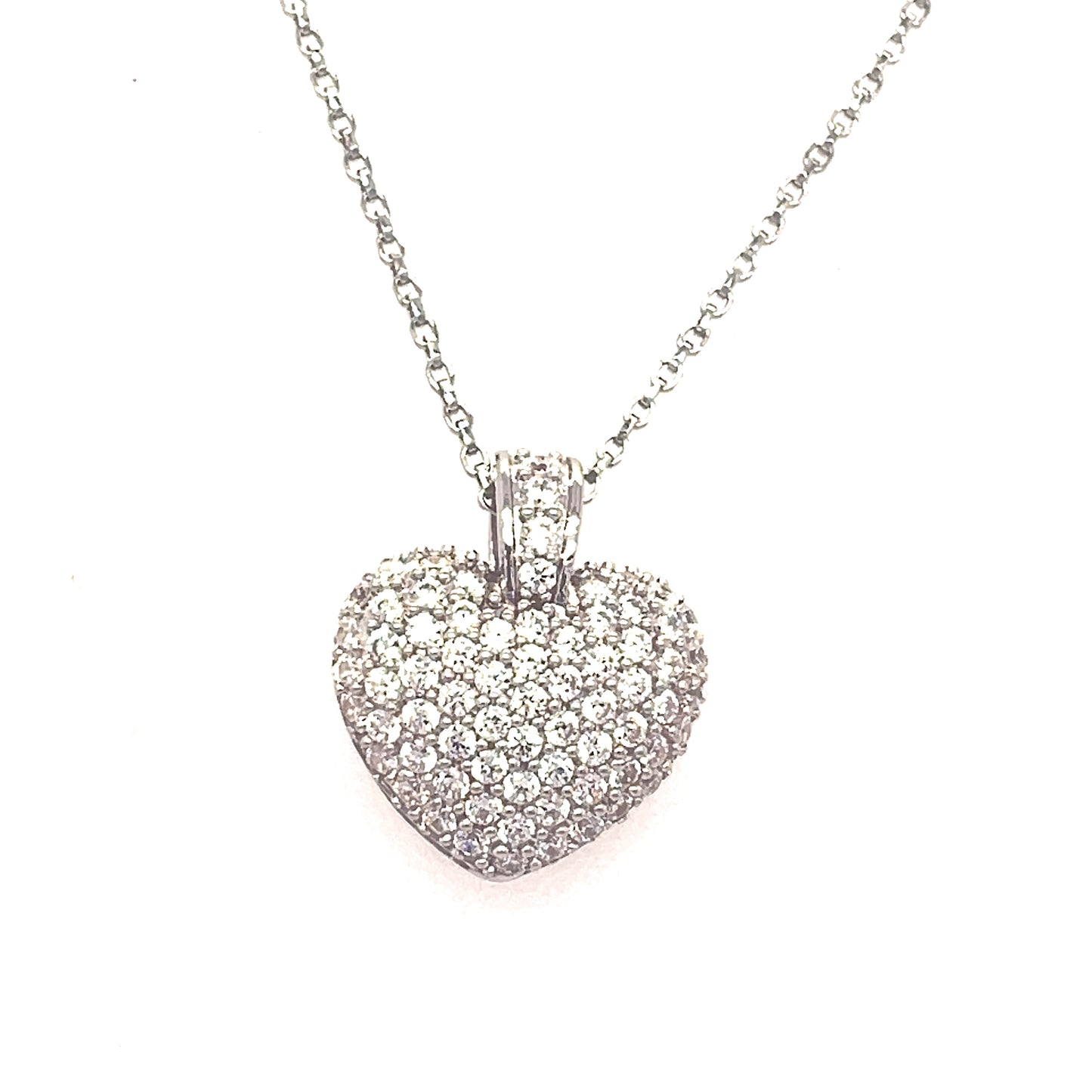 SIL P/DANT CZ HEART PAVE
