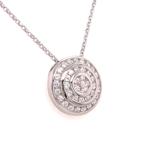 Sterling Silver Round Channel set CZ Pendant