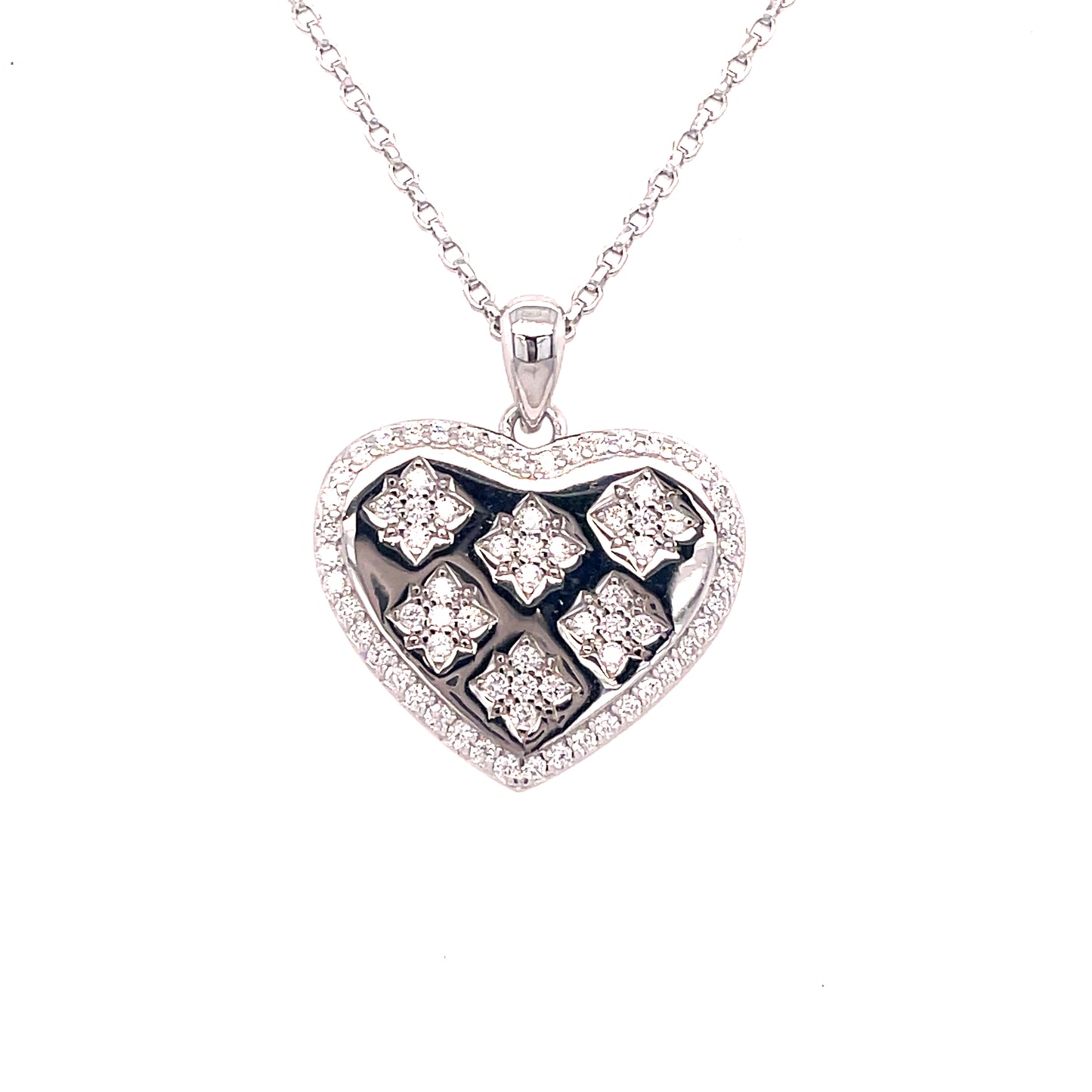 SIL P/DANT CZ HEART DISC