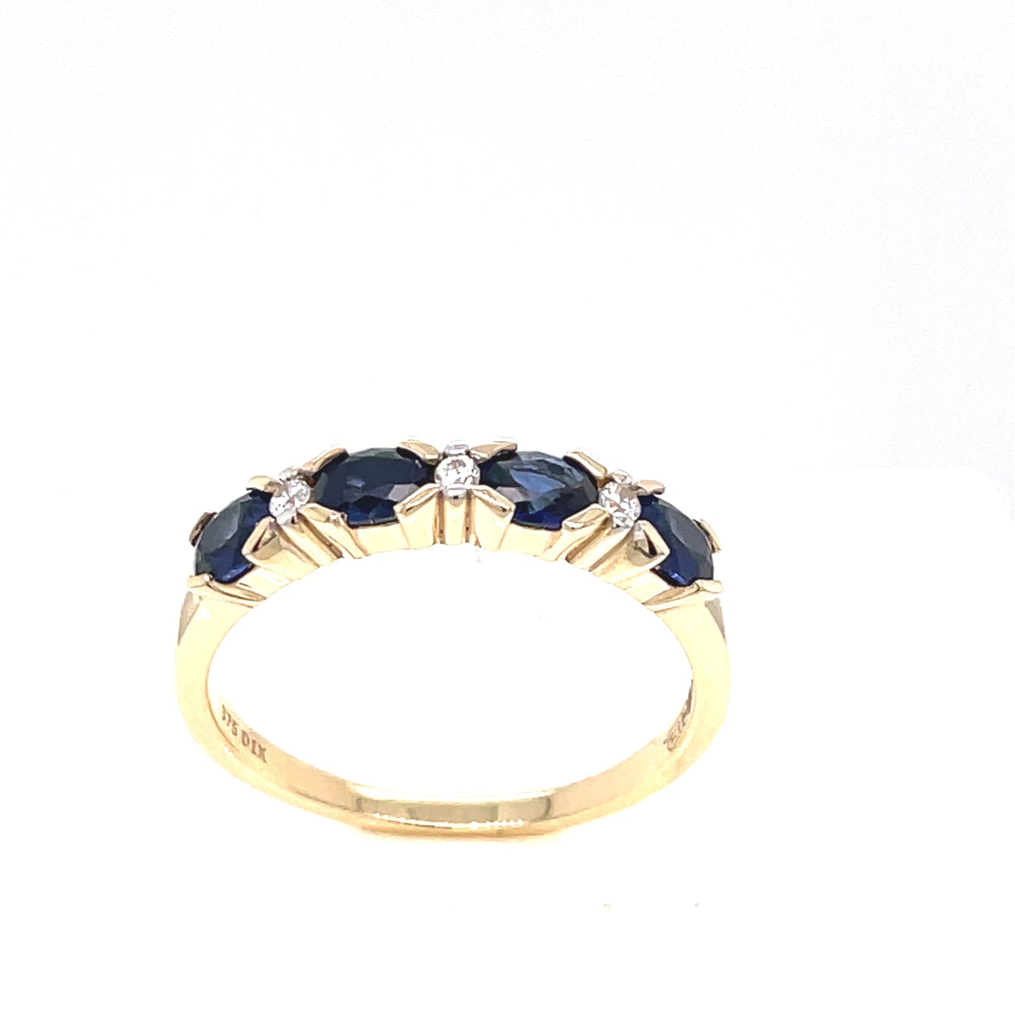 9ct Gold Eternity Ring With Sapphire And Cubic Zirconia